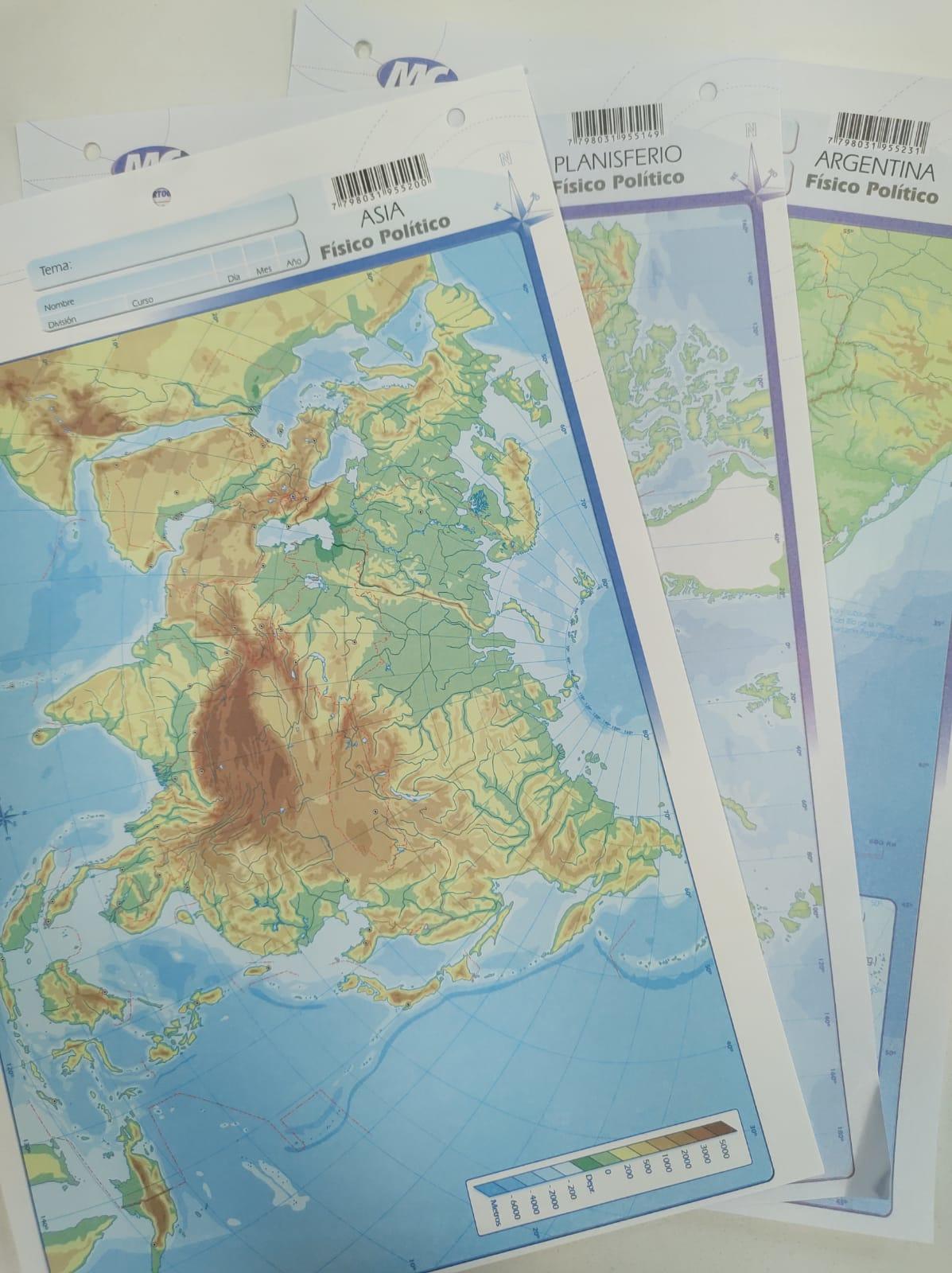 Block de mapas N5 Fisico/Politico x 20