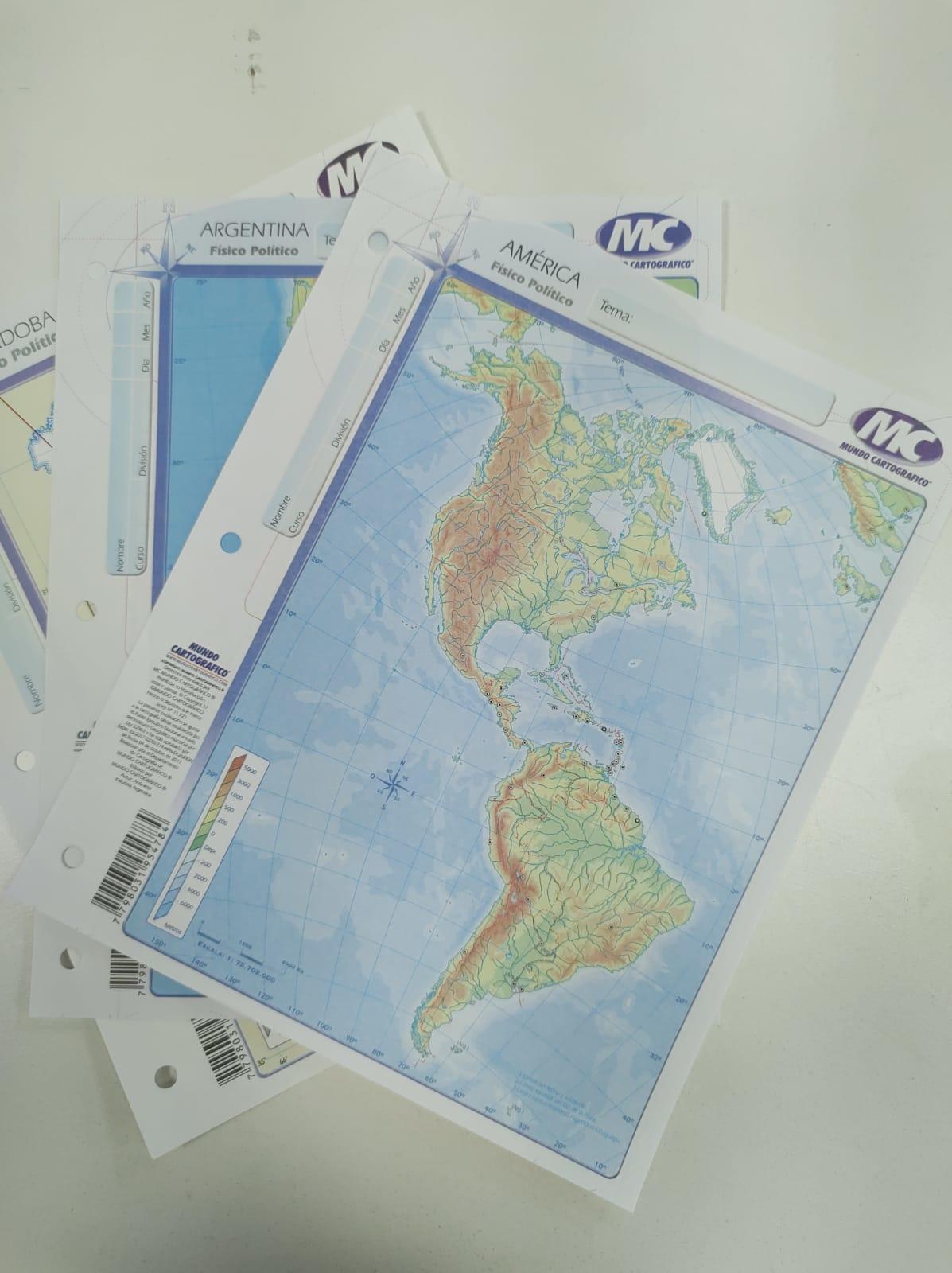 Block de mapas N3 Fisico/Politico x 40