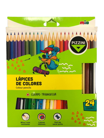 LAPICES MAD LARGOS TRIAN X24 COLORES PIZZINI