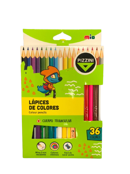 LAPICES MAD LARGOS TRIAN X36 COLORES PIZZINI