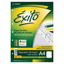 REPUESTO EXITO A4 MARGEN REFORZADO CUADRICULADO 48HJ