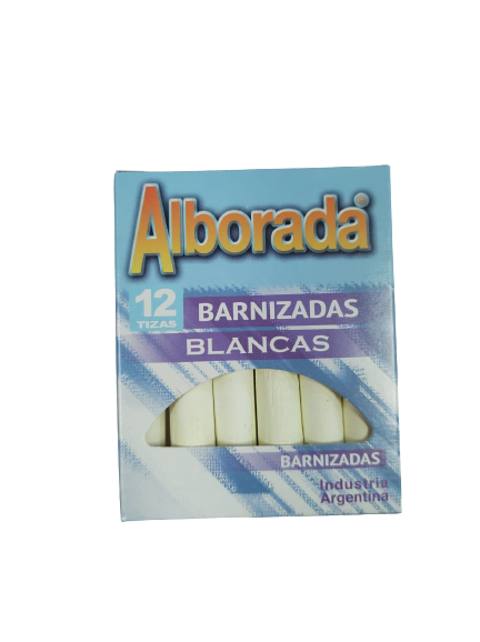 Tiza alborada blanca x 12 barnizada