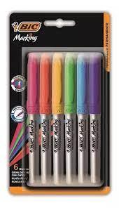Marcadores permanentes grip bic fashion x6