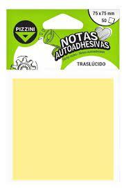 Nota autoadhesiva Pizzini 75x75 50hj Amarillo Translucido