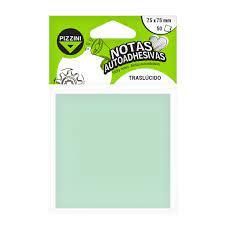 Nota autoadhesiva Pizzini 75x75 50hj Verde translucido
