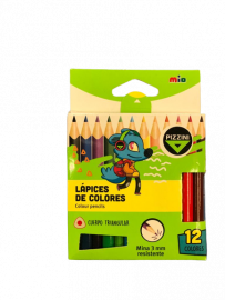 LAPICES MAD CORTOS TRIAN X12 COLORES PIZZINI