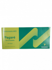 Talonario Norpac pagare s/prot c/talon 603S